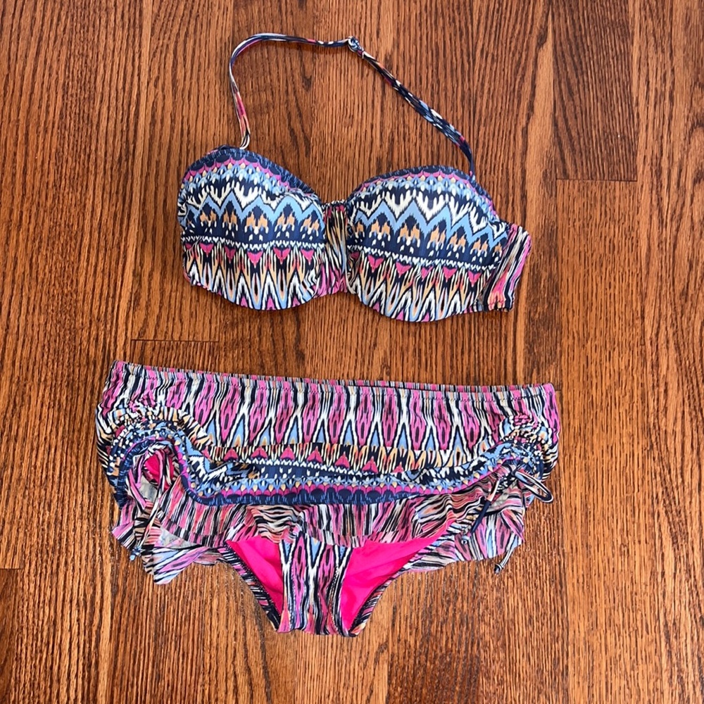Profile Blush by Gottex bikini top and bottom size L / D cup